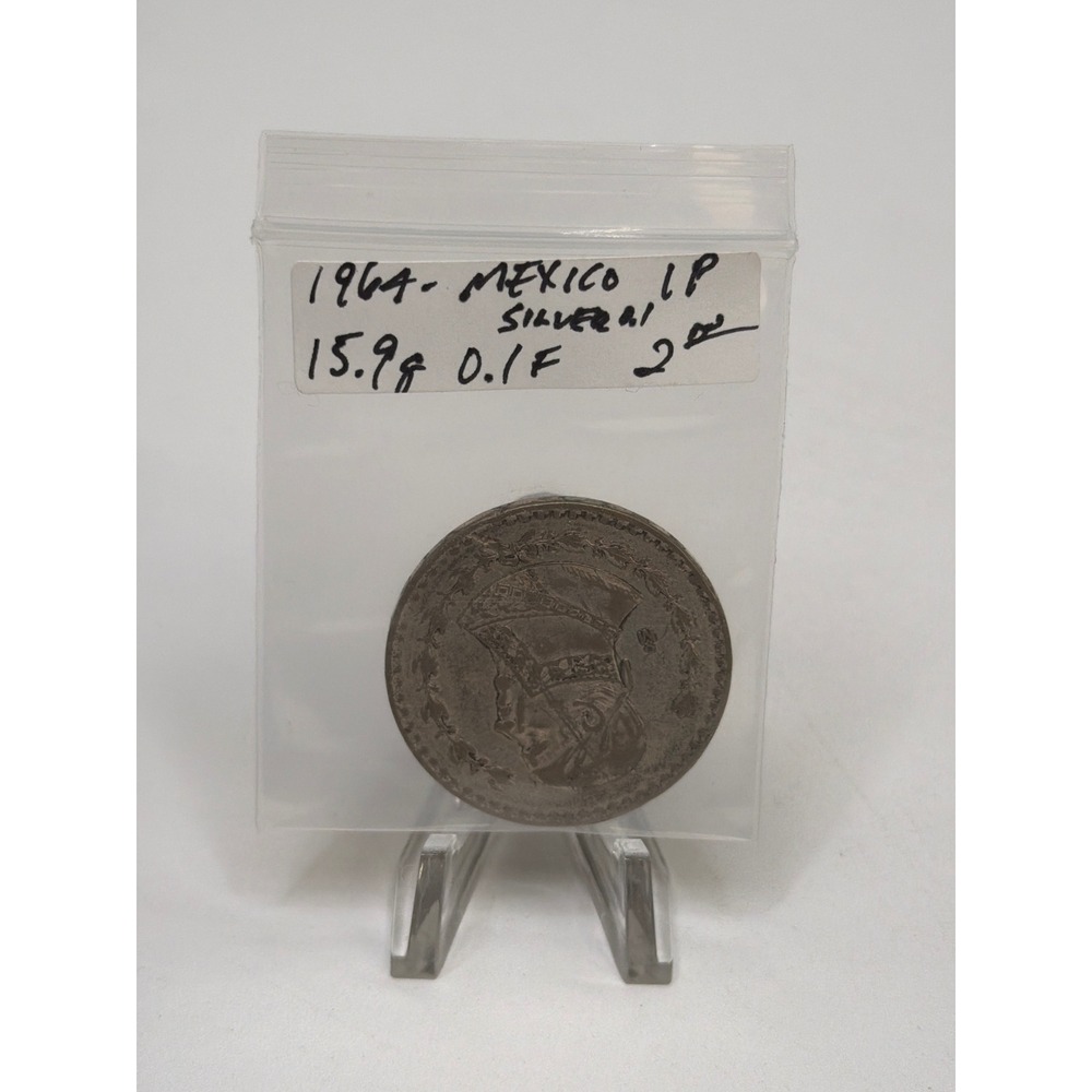 1964 Mexico Un Peso Silver Coin Jose Maria Morelos 15.9g 0.1 Fineness Mo Mint